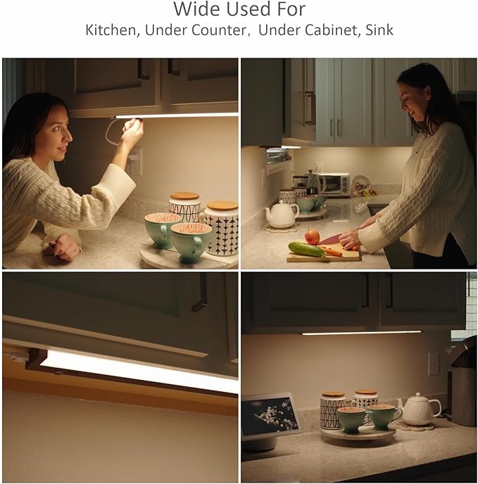 Leetdud LED Under Cabinet Lighting Hardwired or Plug in, 12 Inch 6W, Dimmable 5 - Image 5