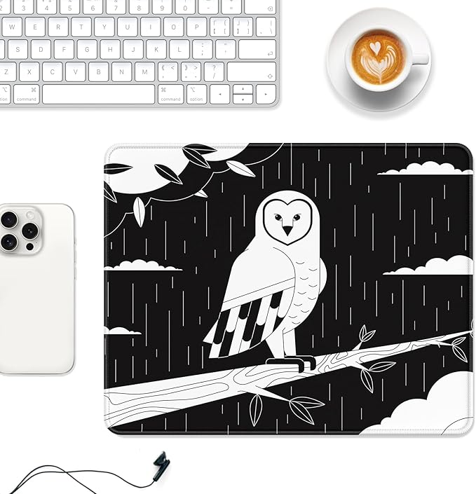 Auhoahsil Mouse Pad, 12 x 10 in Owl Theme Computer Mouse Pad - Image 2