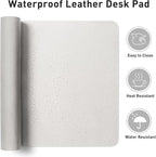 Aothia Faux Leather Desk Mat – Large Mouse Pad, Non-Slip PU Leather Blotter - Image 6