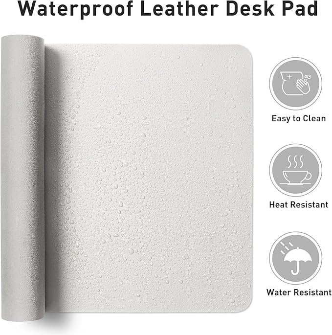 Aothia Faux Leather Desk Mat – Large Mouse Pad, Non-Slip PU Leather Blotter - Image 6