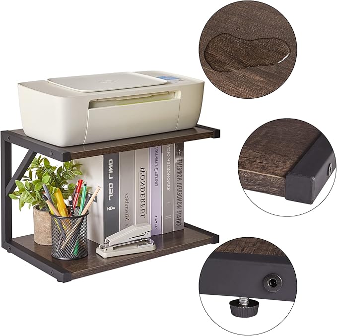 IBUYKE 2-Tier Desktop Printer Stand Holder, Book Shelf Printer Shelf - Image 3