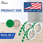 Perco Green 1-Inch Round Circle Dot Sticker Labels - Image 2