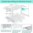 Beleeb Under Sink Organizer, Extra-Wide Upgrade, 2 Pack 2 Tier Metal Slide Out - Image 2
