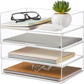 Harloon 4 Tier Acrylic Paper Tray Paper Organizer by Muasung