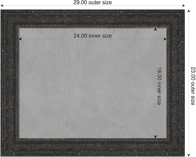 Amanti Art Black Framed Magnetic Board 23x29 Medium Vision Board - Image 2