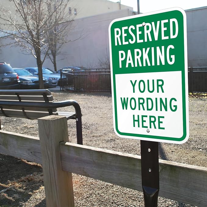 SmartSign "Reserved Parking, Your Text" Custom Sign | 12" x 18" Aluminum - Image 3