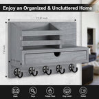 Lucundm Key Holder Wall Mount, Mail Holder - Image 2