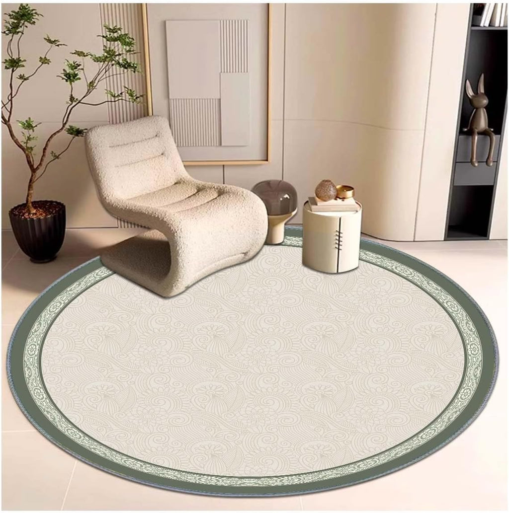 Office Short Pile Chair Mat, Non-Slip Noise-Reducing Desk and Chair Rug, 47 Inch Round Mat, Office、Study Decorative Rug for Wood Floors, Laminate and Ceramic Tiles(Elegance)