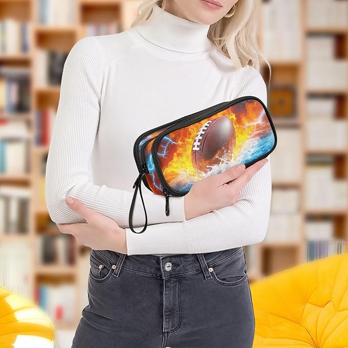 DVGMBXY Football Water and Fire Pencil Case Box - Image 7