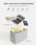 Oterri File Organizer Box with Lid, Hanging Filing File Box with Mesh Pocket - Image 4