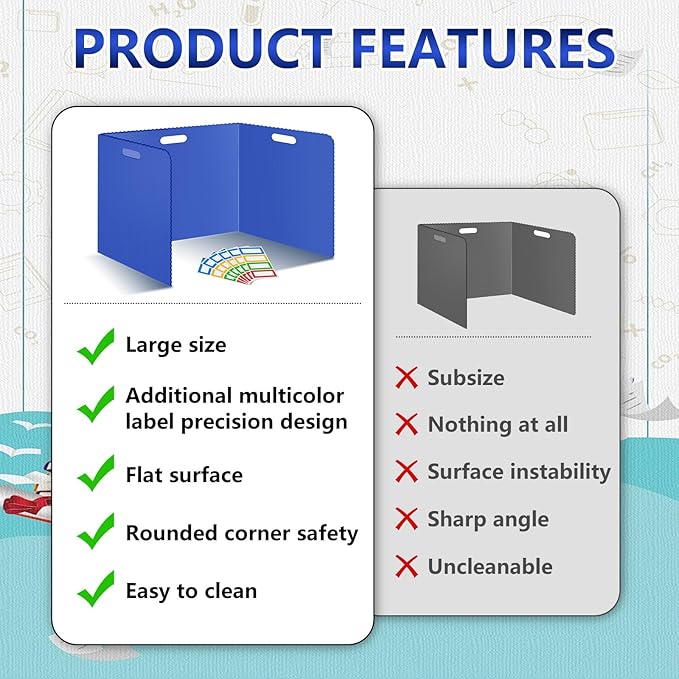 24 Pcs Desk Dividers for Students 14 × 17.5 × 14 Inch Plastic Durable and - Image 5