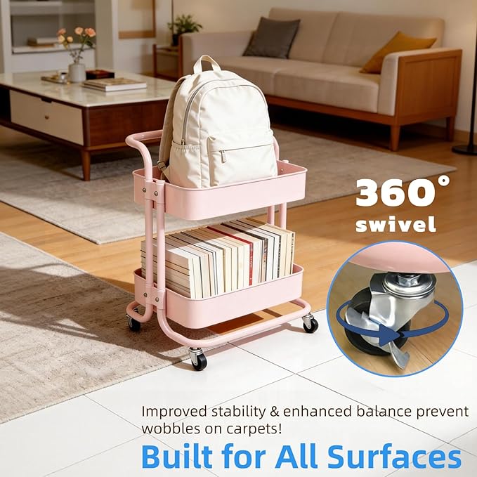 Ufriandz 2 Tier Short Rolling Cart - Image 6