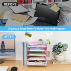 Gugsey Desk Organizer, 5-Tier Paper Letter Tray Organizer - Image 4