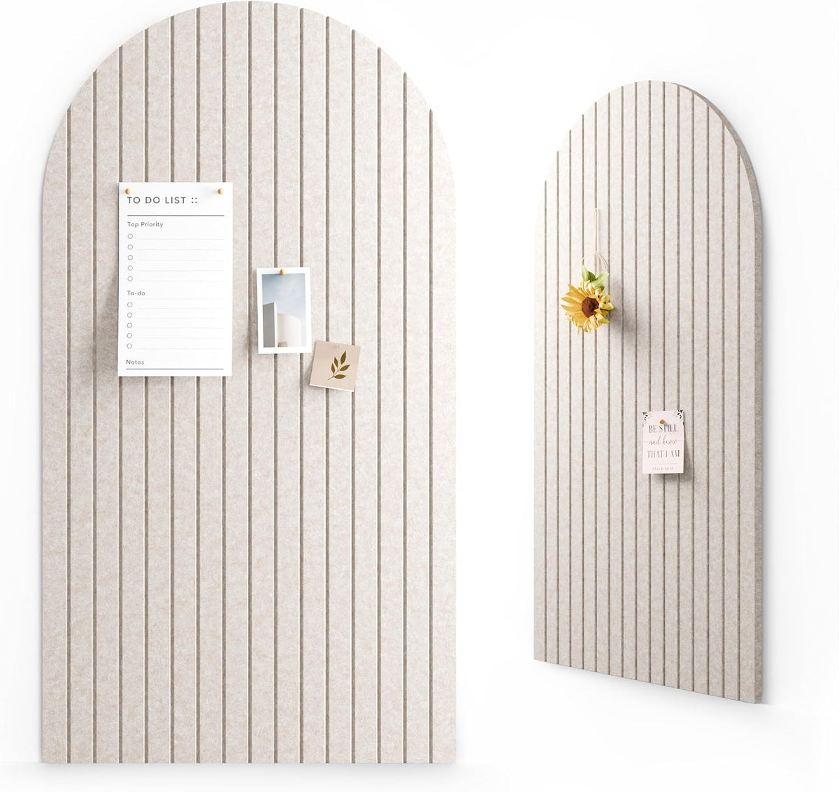 Large Arched Felt Bulletin Board 47.2''×25.5'', Oatmeal