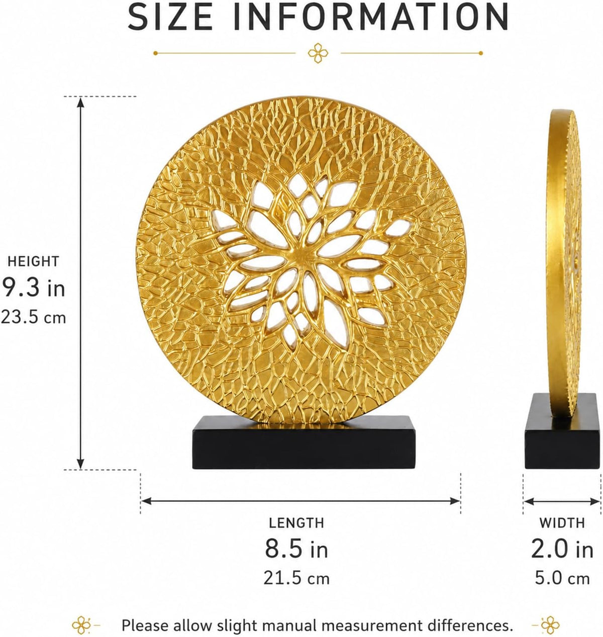 Tree of Life Decorative Sculpture, Round Openwork Tabletop Decor for Cabinet ...