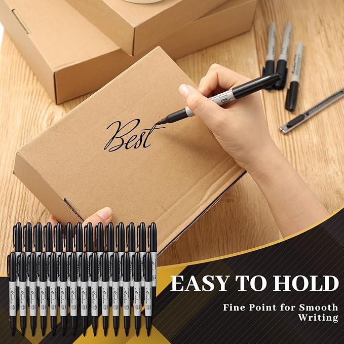 Thenshop 600 Pack Black Permanent Markers Bulk - Image 4