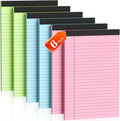 6 Pack Legal Pads 5x8 Note Pads College Ruled Notepad Pink/Green/Blue by Nichela