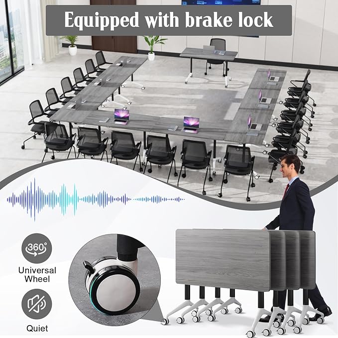 Conference Table, 55.1''Folding Conference Room Table - Image 4