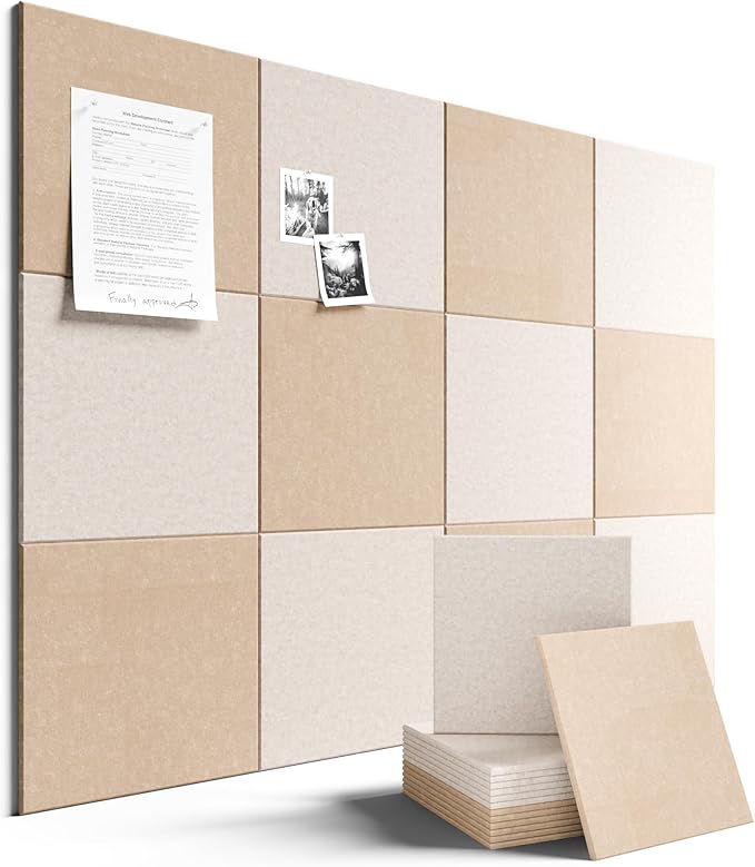 Large Felt Bulletin Board 48" X 36" Large Cork Board Alternative-12 Pack by FLUXYNARA