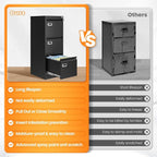 AFAIF 3 Drawer File Cabinet - Image 7