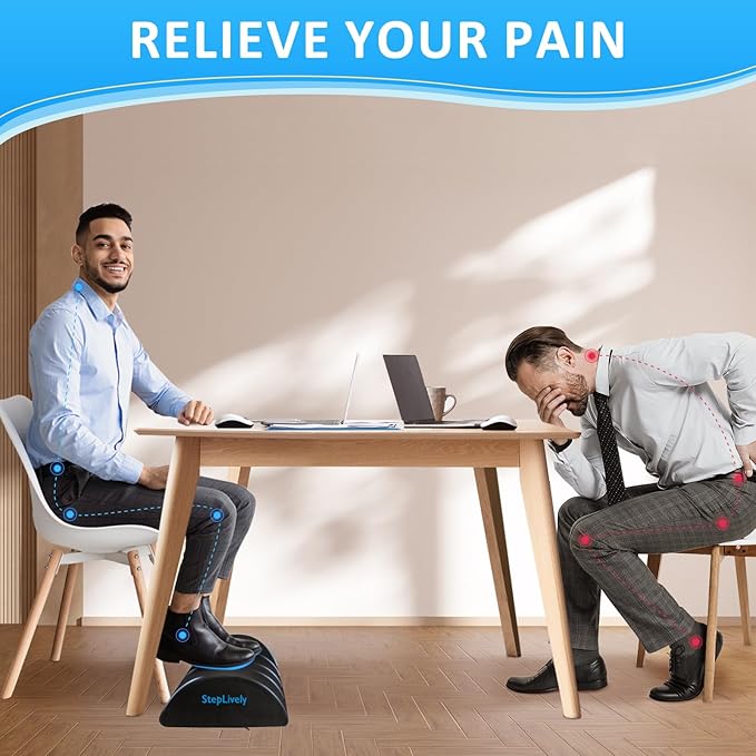 StepLively Foot Rest for Under Desk at Work, Comfortable Foot Stool - Image 5