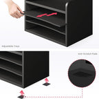 Ballucci File Organizer, 4-Tier Office Desk Organizer, Open Top Wood Paper - Image 5