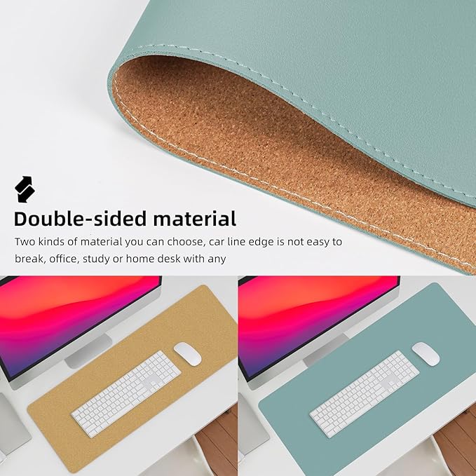 Leather Desk pad Protector, Large Desk mat - Image 2