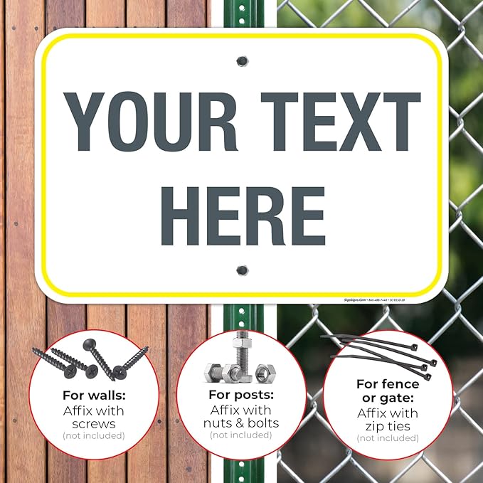 Personalized Custom Customize for Office, Delivery Yellow Sign, 12x18 Inches - Image 4