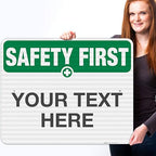 Custom Safety First Sign, OSHA Sign, 24x30 Inches, 3M EGP Reflective .080 - Image 2
