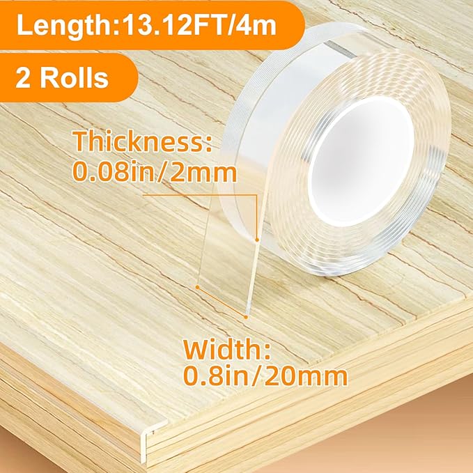 Clear Soft Corner Protectors for Furniture Strip, 0.8 in x 13.12 FT, Sharp Edge - Image 2