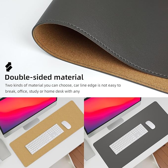 Leather Desk pad Protector, Large Desk mat - Image 3