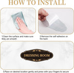 Dressing Room Sign for Door，Self-Adhesive Waterproof Vinyl Vintage Changing - Image 3