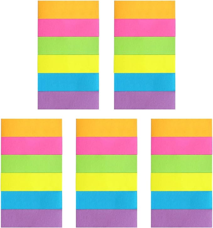 Eastern Wolf 30 Pads 0.5x1.8 Sticky Notes Flags Tabs Page Markers 6 Bright - Image 3