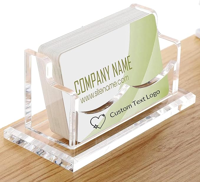 HJX Custom Business Card Holder Desk-Personalized Engraved Wooden Business Card by Unknown