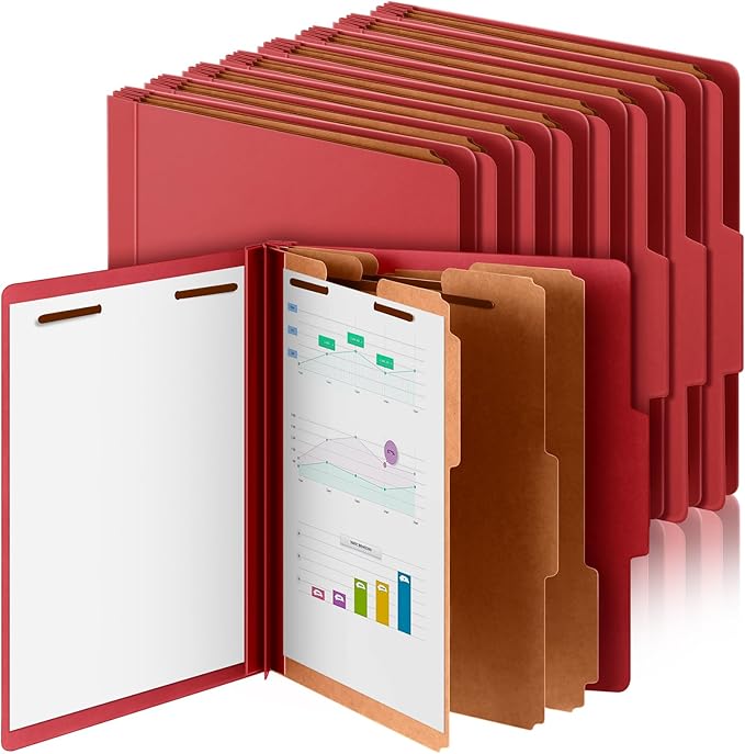 Skyygemm 24 Pcs Classification Folders Letter Size, 3 Divider Pressboard File by Skyygemm