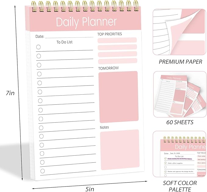 Tlenpo To Do List Notepad, 60 Sheets, Productivity Planner - Image 4