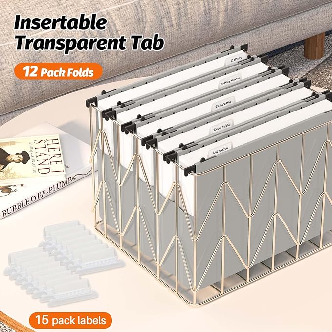 Shutex Extra Capacity Plastic Hanging File Folders, 12 Pack Reinforced - Image 6