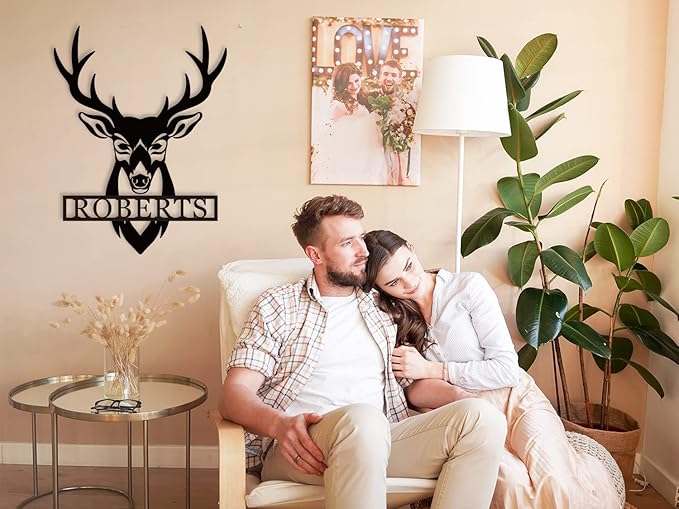 Personalized Deer Head Metal Sign | Christmas Deer | Custom Metal Deer Sign | - Image 2