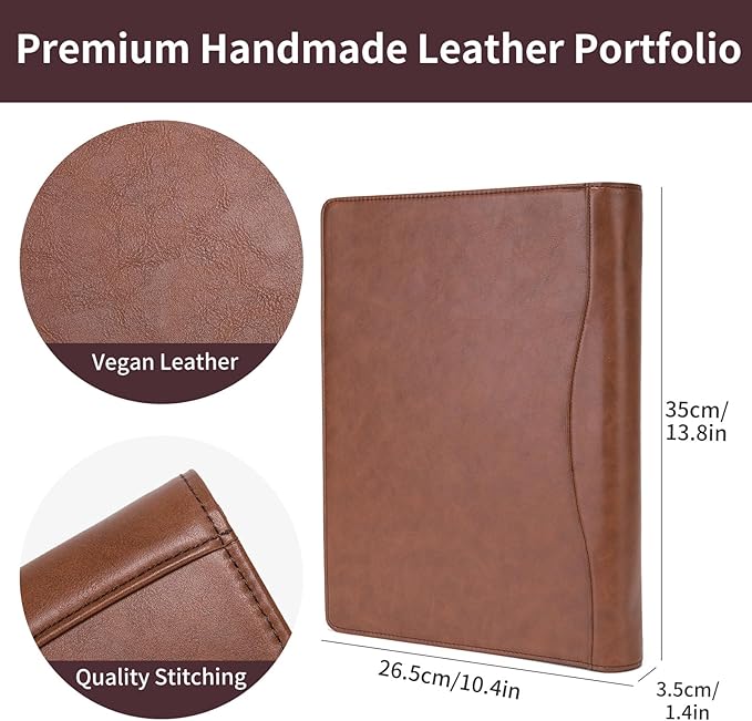 Geslun Personalized Vegan Leather 3 Ring Binder, Custom 8.5 x 11 Letter Size - Image 5