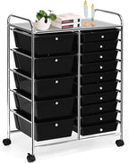 HAPPYGRILL 15-Drawer Rolling Cart, Storage Carts by HAPPYGRILL