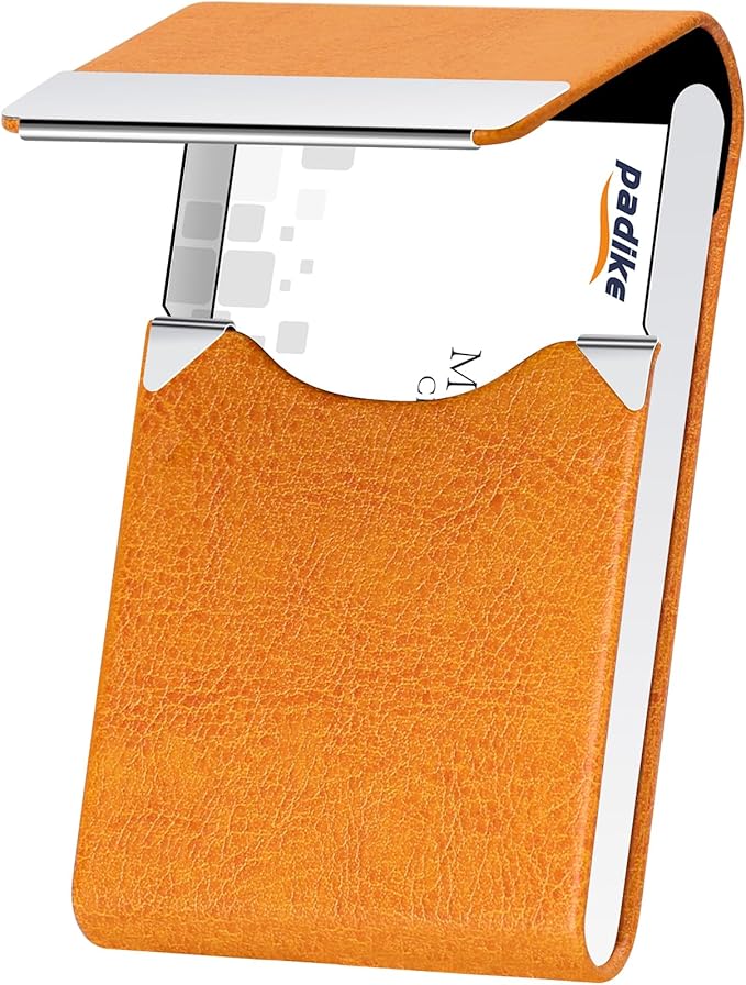 Padike Professional Business Card Holder PU Leather Business Card Case Name by padike