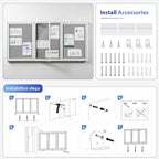SWANCROWN Weather Resistant Enclosed Bulletin Board Gray Fabric Displays Boards - Image 6