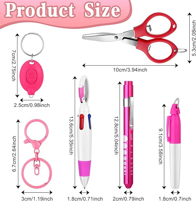 12 pcs Nurse Pen Set Two Colors Pink Purple Include Permanent Marker Pen Pen - Image 2