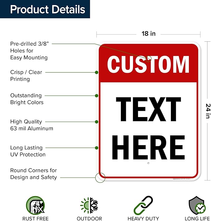Custom Sign, Custom Sign for Business, Indoor/Outdoor use. 18x24 Inches - Image 6