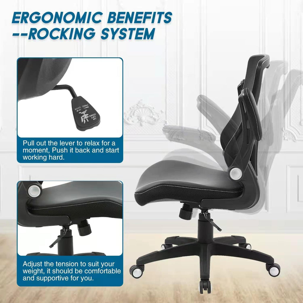 office chair ergonomic desk chair, computer pu leather, front angle view