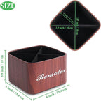 Hennaja Square Leather Art Supply Organizer, Remote Control Holder - Image 3