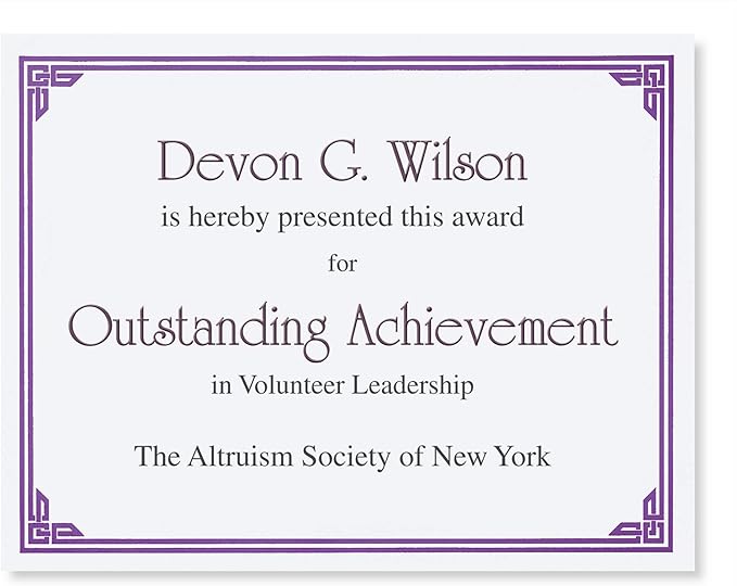 PaperDirect Purple on White Classic Specialty Certificates, 8½ x11, Foil Accents - Image 2