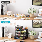 Marbrasse Mesh Pen Holder for Desk, Desk Organizers and Accessories for Office - Image 3
