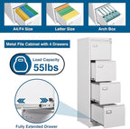 PEUKC 4-Drawer File Cabinet, 16.3" Deep Vertical Filing Cabinet - Image 4