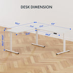 FLEXISPOT L Shaped Standing Desk, 63 x 55 Inch Electric Height Adjustable - Image 3